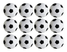 Foosballbord fotboll ersättning mini svart och vit fotboll - set med 12