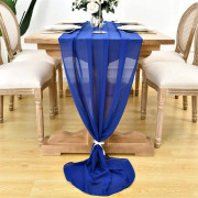 Chiffon bordslöpare 27x120 tum genomskinlig romantisk bordslöpare för