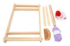HURRISE Wooden Loom Kit Vävstolssats för barn, utveckla finmotorik, sybehörsstickning