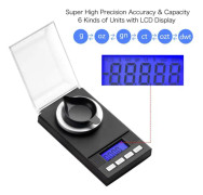 Digital milligram fickvåg 50 g / 0,001 g med bakgrundsbelyst LCD-display, batteri ingår