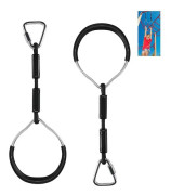 Barn Gymnastik Ring Aerial Boom Pull-Up Färgglad Bakgård Utomhushinderbana Ninja Line Kit (Svart)