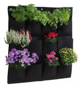 Väggodlingsväskor inomhus utomhus växtväxande rack, 12 fickor vertikal planteringsmaskin för baljväxter