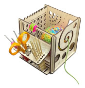 Allt-i-ett-garnskål - Stickkål med garnförvaring, organiserare och stickpåse - Perfekt present till virkälskare