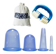 4st vakuumkoppar + massagerulle set