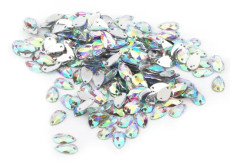 200 st Drop Shape Resin Flatback sömnad Rhinestone med dubbla hål dekoration (multi )