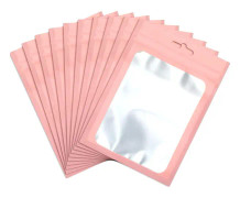 100 st Mylar-påsar återanvändbara läcksäkra tätningspåsar för smycken (6x10CM, rosa) pink 6*10cm
