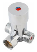 Solid Messing Termostatisk Blandare G1/2 Varm Kallt Vatten Blandare Dusch Diverter Ventil B