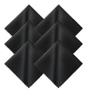 Rengöringsduk för glasögon i mikrofiber, 6-pack (15 x 15 cm), svart