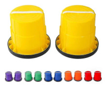 Pottstyltor för barn, halkfria styltor med gummikant, förtjockade plastgångdockor, barnsport, dagis hinkstyltor (gul), 14 x 14 x 12,5 cm