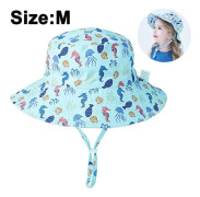 Baby Solhatt Toddler Bucket Hats Sommar Solskydd Barn Strandhattar Bred Brätte Utomhus Campinghatt för Pojkar Flickor