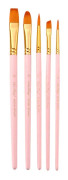 ZhuTing Art Oil Painting Beginner Nylon Wool Watercolor Hook Line Pen(5 PCS/Set Matte Pink)
