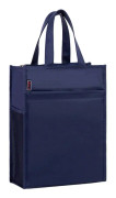 BeiDuoMei Portable File Bag A4 Waterproof Zipper Folder Can Put Water Cup Storage Bag(3 Layers Dark Blue)