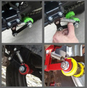 Motorcykelmodifieringstillbehör Kedjejusterare Kedjejusterare Spännare Motorcykelkedjejusterare, svart, storlek: 3,5 cm 5,1 cm