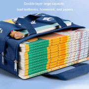 Student Tote Handle Book Bag Canvas Waterproof Data Storage Bag(Lucky Rabbit)