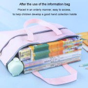 BeiDuoMei Student A3 Art Drawing Handbag Test Paper File Storage Bag, Style: Love Bear Pink