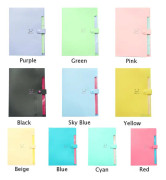 Candy-colored Smiling Face Multi-layer Portfolio Pouch Plastic Information Book File Folder(Royal Blue)