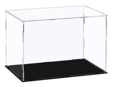 Akryl displaybox, genomskinlig akryl displaykub för samlarfigurer - Svart, 30x20x20cm (11,8x7,9x7,9 tum)