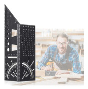3D Gehrungsvinkel Linjal, Multifunktionell Träbearbetning Verktyg Mät Hård Aluminiumlegering Professionell Stencil Vinkelmätare För Snickare E