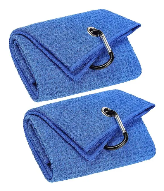 2-pack Tri-fold Golfhanddukar, Premium Mikrofibertyg Våffelmönster