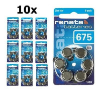 Renata zA 675 hörapparatbatterier 650 mAh 1,4 V Paket med 60