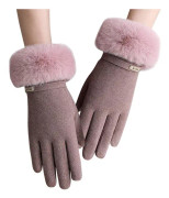 Dam vinterhandskar varma stretchiga fleecefodrade tjocka handskar till