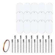 31 stycken blank aluminium vitstämplad Tagghängande Metall Tag Dog Tag