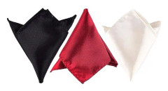 Satin 3 st, Pack Solid Plain Bröllop Herr Pocket Square Office S