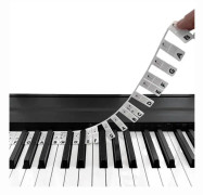 (klassisk svart) 88 - avtagbara pianotavla-notmärken för inlärning, tillverkade av silikon, inga klistermärken