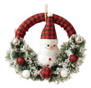 Christmas Decoration Rattan Circle with Fabric Doll Handmade
