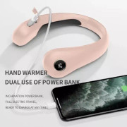 Hängande hals Handvärmare Bärbar USB Uppladdningsbar Handvärmare Travel Handy Handvärmare Justerbar fläkt för hemmakontor-4000 mAh grön