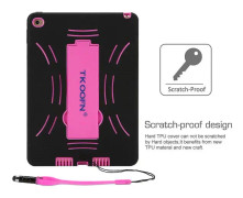 För Apple iPad Mini 1/2/3 Rosa Typ A Stöttålig Barnfodral med Stativ