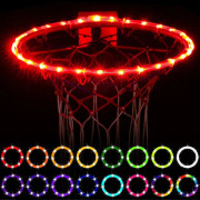 16 färger LED-belysning basketram ljusslinga utomhus regnsäker