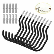 10-pack cykelkrokar cykel förvaringskrokar stor kapacitet cykelkrokar cykelkroksset - svart - för vägg- eller takmontering