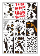 Halloween fönsterdekaler Fladdermöss Spindlar Fönsterdekaler Dubbelsidiga borttagbara spöklika fönster klamrar sig fast i spökhus Hemdörrdekoration