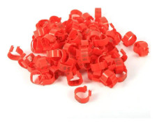 100 st Digital Kycklingfot Cirkelformad Plastspänne Digital Fjäderfäringar 16MM 001-100(Färg : Röd)