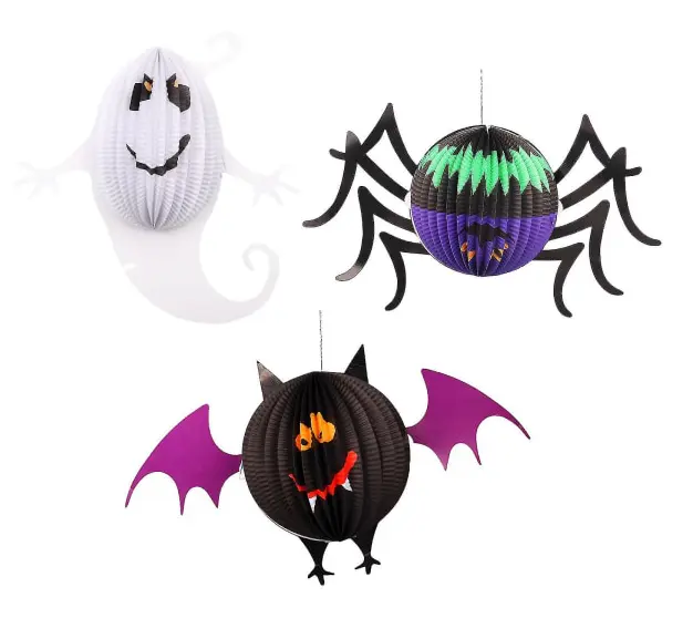 Halloween spökepapperslyktor 3D vikbara bikakelyktor dekorationer