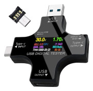 Digital multimeter 2 i 1 USB C-testare LCD-färgskärmsspänning