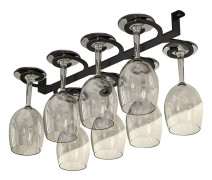 CQBB Vinglashållare Inverterad glashållare, Vinglasförvaringshylla, enkel installation, 10 kg bärande, svart/guld/vit