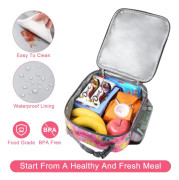 (Rosa) Dinosaurieisolerad lunchpåse med mesh för barn