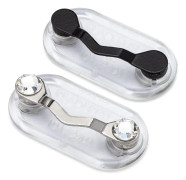 Magnetisk glasögonhållare, 2-pack (svart, silver, klar kristall)