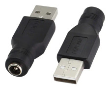 USB2.0 A Han till DC 5.5x2.1mm DC-kontakt Laddningskontakt, ZQKLA