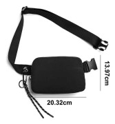 Crossbody-väska med justerbar rem - Liten axelväska för träning och löpning - Svart