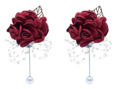 2 st Bröllopsdekorationer Flickor Brudtärna Boutonniere
