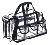 Professionella klara PVC-sminksatser med 6 externa fickor