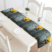 Halloween Mörk Natt Bordslöpare Heminredning 35x180 Cm Halloween Pumpa Slott Träd Bordsduk Löpare