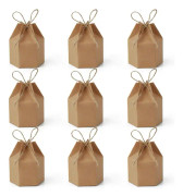 50-pack papperspresentaskar i lyktform, sexkantiga presentaskar i kraftpapper