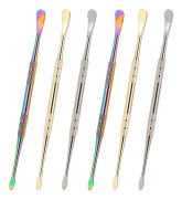 Galaxy 6-delad vaxskulpturverktyg i rostfritt stål för vaxskulptur - Sked 11,9 cm (Guld, Silver, Regnbåge)