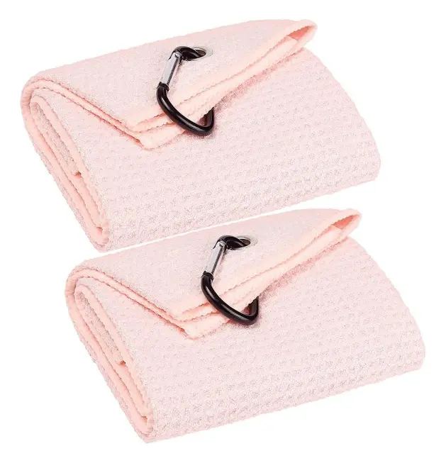 2-pack Tri-fold golfhanddukar, premium mikrofibertyg våffelmönster