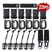 22-pack ryggsäckstillbehör för utomhusarméfans, multifunktionell taktisk ryggsäck med spänne, utomhusspecialspänne för bergsklättring, fiske och andra aktiviteter
