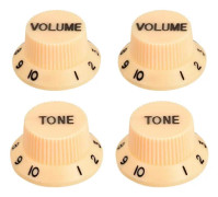Hastighetskontrollknoppar 6 mm ID 2 volym 2 ton topphatt gitarrklockknoppar med svarta tecken 2Set